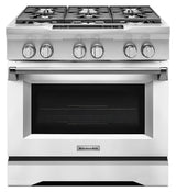 36'' 6-Burner Dual Fuel Freestanding Range, Commercial-Style Imperial White