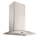 Broan® Elite EW46 Series 30-Inch Convertible Curved Glass Chimney Range Hood, 460 Max Blower CFM, Stainless Steel