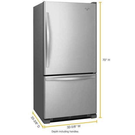 33-inches wide Bottom-Freezer Refrigerator with SpillGuard™ Glass Shelves - 22 cu. ft