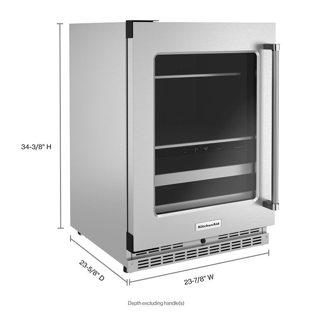 24" Beverage Center with Glass Door and Metal-Front Racks