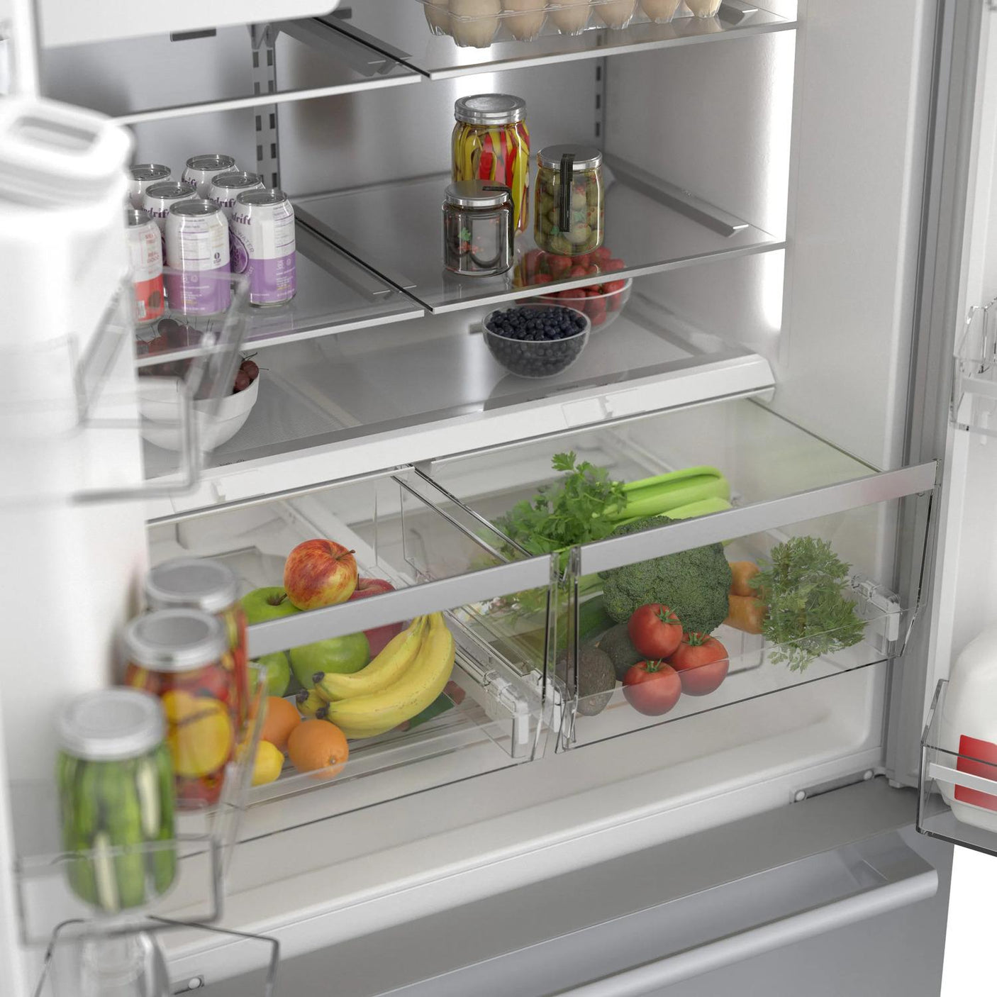 500 Series French Door Bottom Mount Refrigerator 36" Stainless steel (with anti-fingerprint)