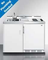 48" Wide Mobile All-in-one Kitchenette, No Plumbing Needed