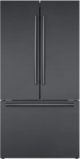 800 Series French Door Bottom Mount Refrigerator 36" Black Stainless Steel