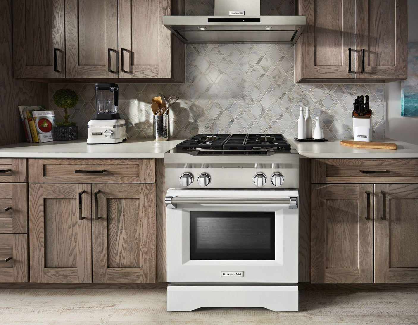 30'' 4-Burner Dual Fuel Freestanding Range, Commercial-Style Imperial White