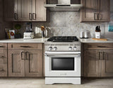 30'' 4-Burner Dual Fuel Freestanding Range, Commercial-Style Imperial White