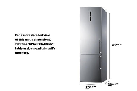 24" Wide Bottom Freezer Refrigerator