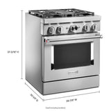 KitchenAid® 30'' Smart Commercial-Style Dual Fuel Range with 4 Burners