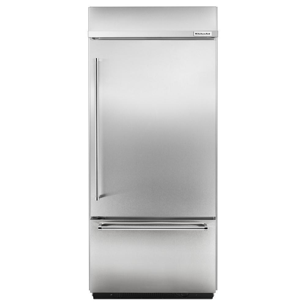 20.9 Cu. Ft. 36" Width Built-In Stainless Bottom Mount Refrigerator with Platinum Interior Design