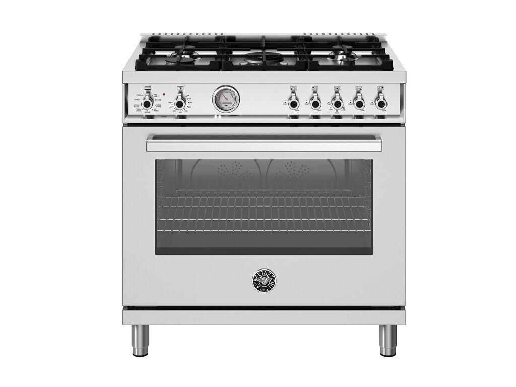 36 inch Dual Fuel Range, 5 Burners, Electric Oven Stainless Steel