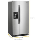 36-inch Wide Side-by-Side Refrigerator - 24 cu. ft.