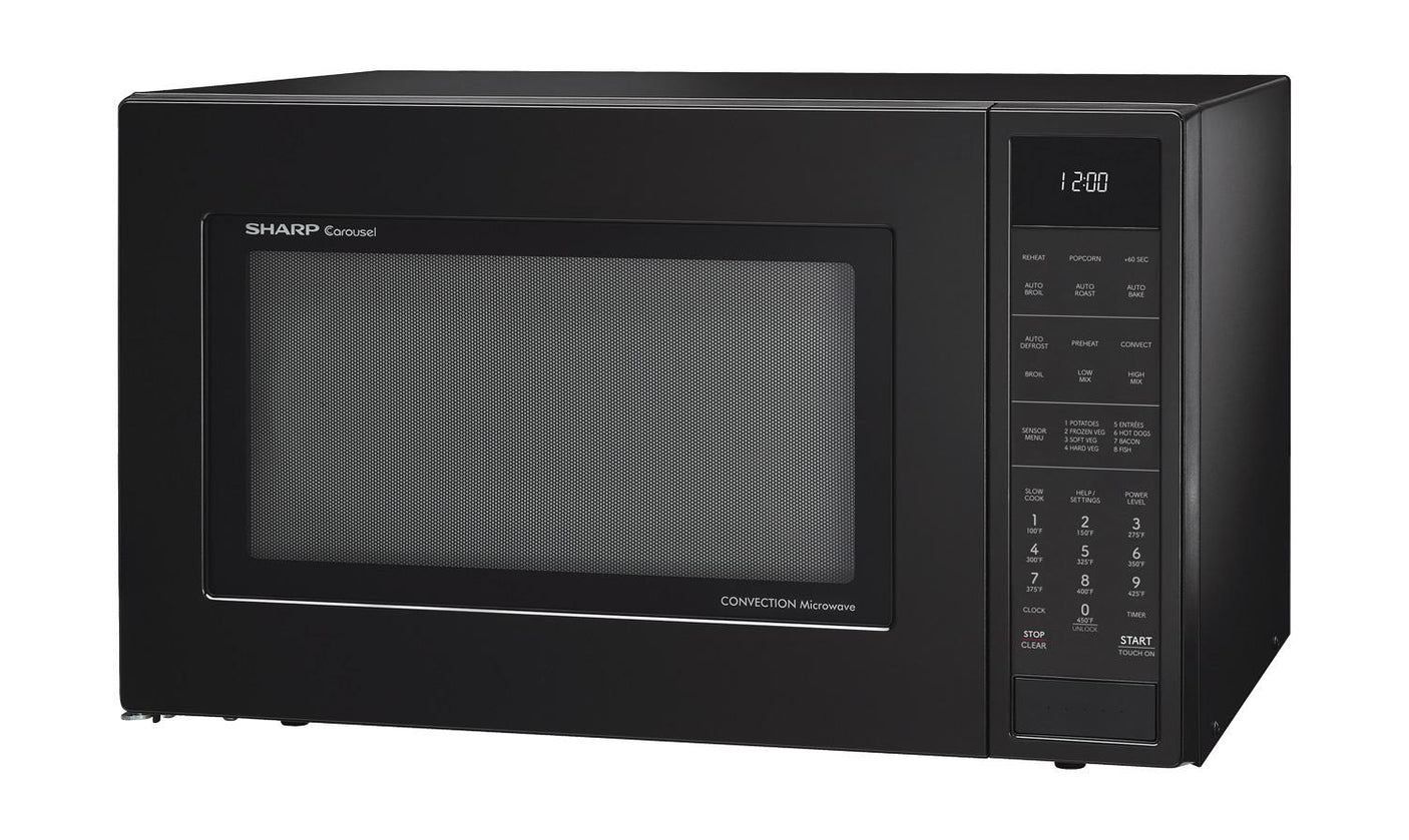 Sharp 1.5 cu. ft. 900W Black Convection Countertop Microwave Oven