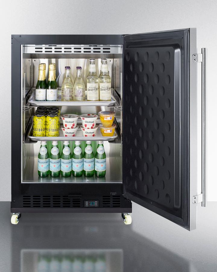 24" Wide Built-in Mini Reach-in Beverage Center With Dolly