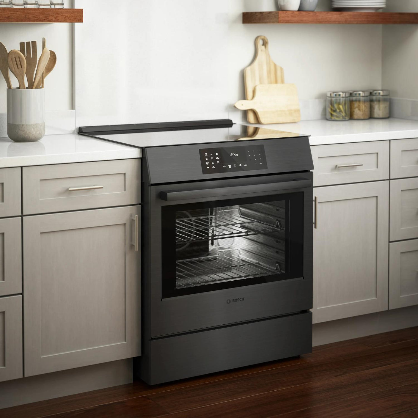 800 Series Induction Slide-in Range 30" Black Stainless Steel