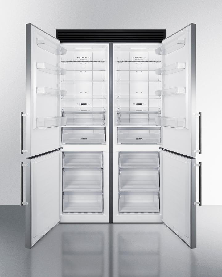 48" Wide Bottom Freezer Refrigerator Set