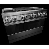 NOIR™ 48" Dual-Fuel Professional Range with Dual Chrome-Infused Griddles