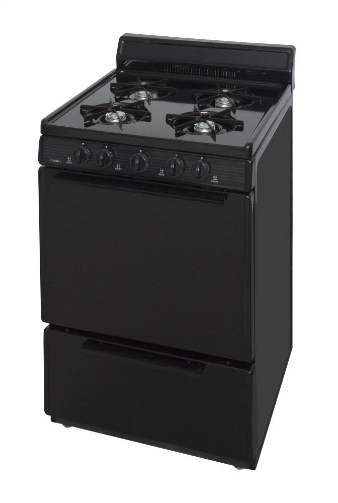 24 in. Freestanding Battery-Generated Spark Ignition Gas Range in Black