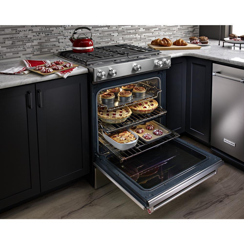 30-Inch 5 Burner Gas Convection Slide-In Range with Baking Drawer