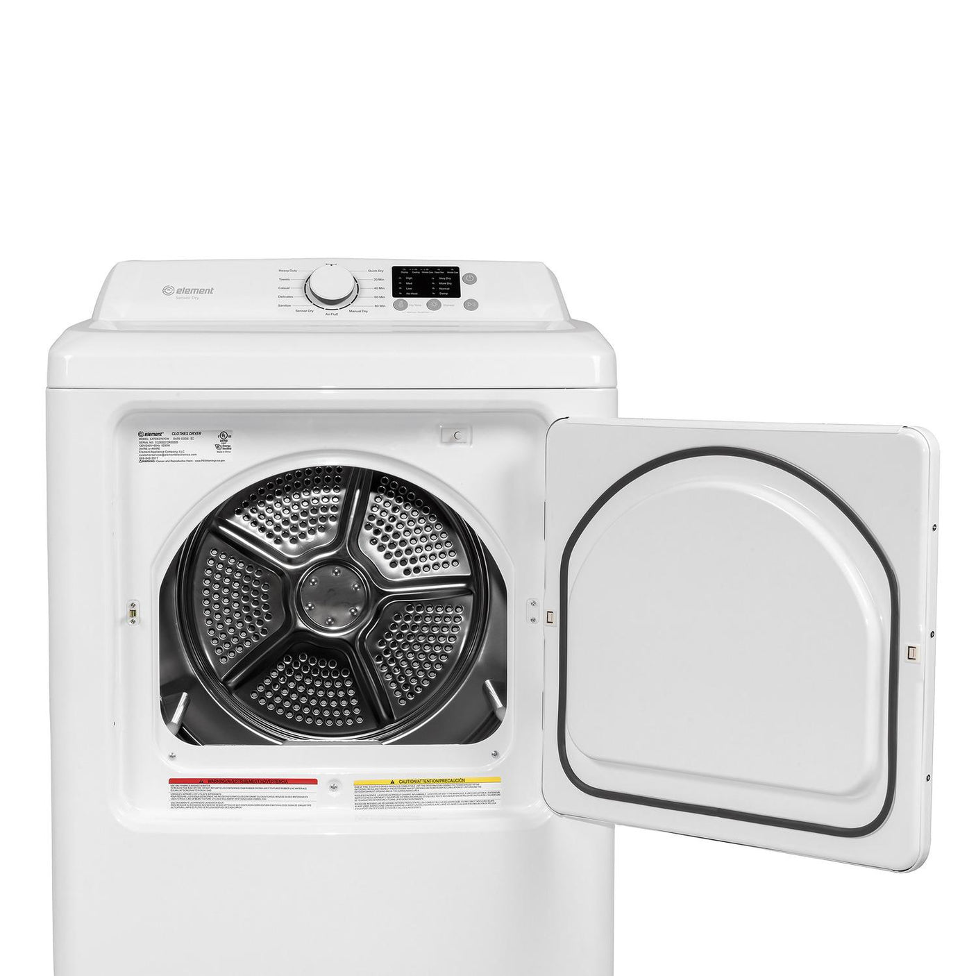 Element Electronics 6.7 cu. ft. Front Load Gas Dryer - White (EATDG2767CW)