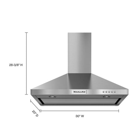 30" Wall-Mount, 3-Speed Canopy Hood