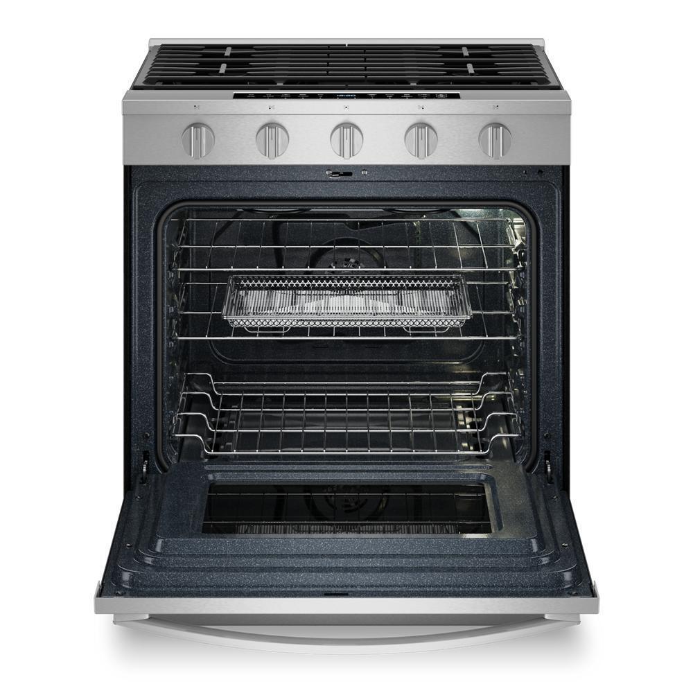 30-inch Smart Slide In Gas Range with Air Cooking Technology, No Preheat Air Fry, Steam/Self Clean and High Speed Preheat