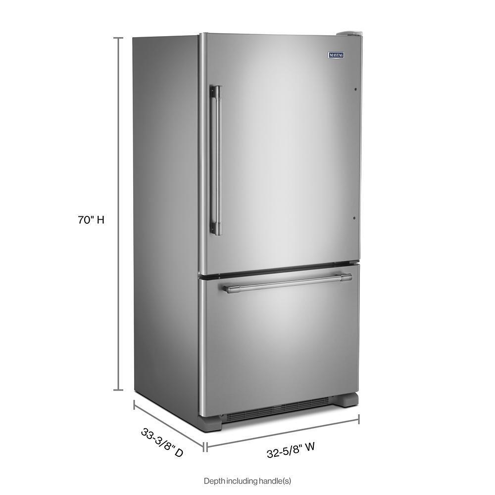 33-Inch Wide Bottom Mount Refrigerator - 22 Cu. Ft.