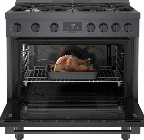 800 Series Dual Fuel Freestanding Range 36" Black Stainless Steel