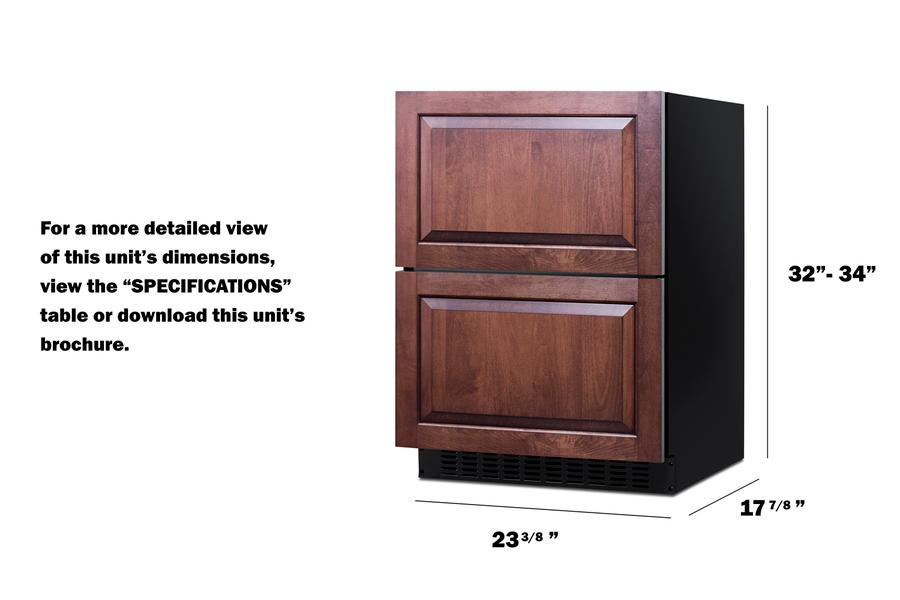 24" Wide 2-drawer All-refrigerator, ADA Compliant (panels Not Included)