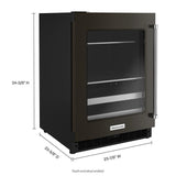 24" Beverage Center with Glass Door and Metal-Front Racks and PrintShield™ Finish