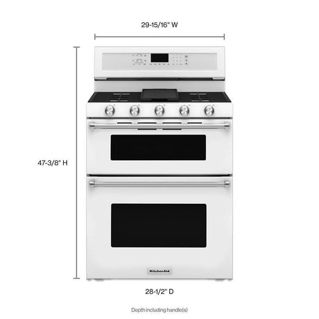 30-Inch 5 Burner Gas Double Oven Convection Range