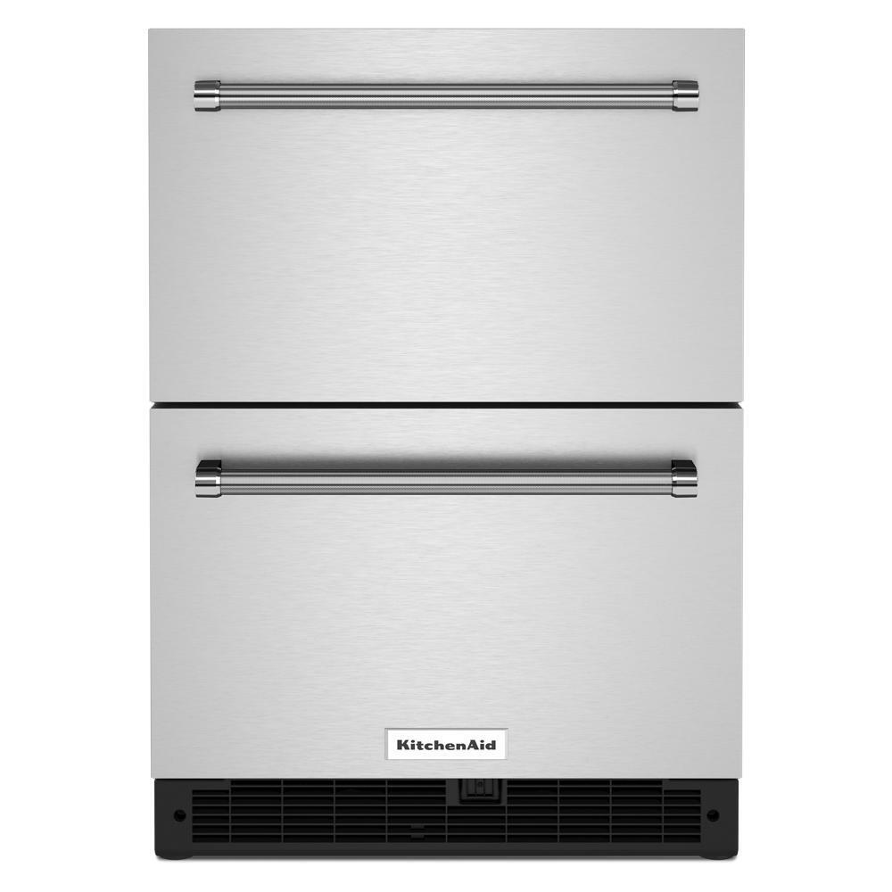 24" Stainless Steel Undercounter Double-Drawer Refrigerator