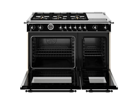 Heritage 48" Range Dual Fuel Self Clean Nero Black