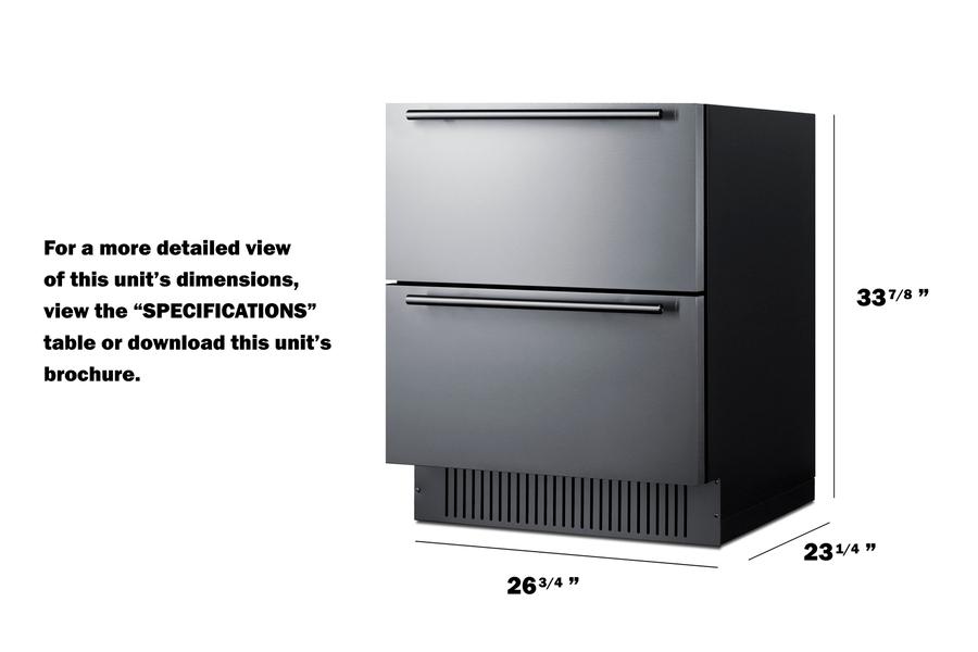 27" Wide 2-drawer All-refrigerator