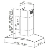 **DISCONTINUED** Broan® Elite 36-Inch Wall-Mount Range Hood, 650 Max Blower CFM, Stainless Steel