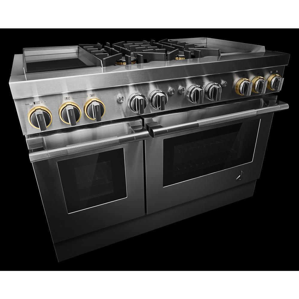 RISE™ 48" Dual-Fuel Professional Range with Dual Chrome-Infused Griddles