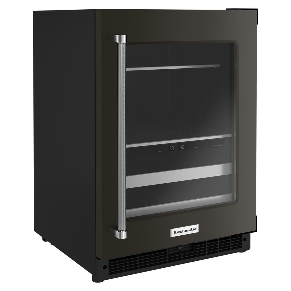 24" Beverage Center with Glass Door and Metal-Front Racks