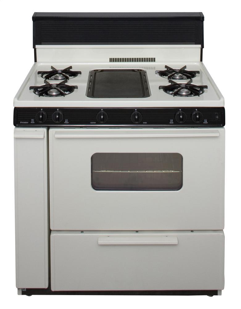 36 in. Freestanding Battery-Generated Spark Ignition Gas Range in Biscuit