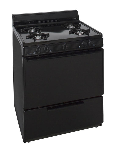 30 in. Freestanding Battery-Generated Spark Ignition Gas Range in Black