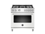 36 inch Dual Fuel Range, 5 Burner, Electric Oven Bianco Matt