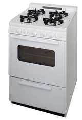 24 in. Freestanding Battery-Generated Spark Ignition Gas Range in White