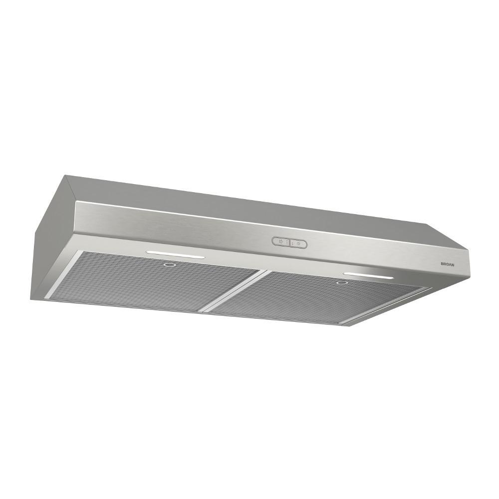 Broan® Glacier 30-Inch Convertible Under-Cabinet Range Hood, 375 Max Blower CFM, Stainless Steel