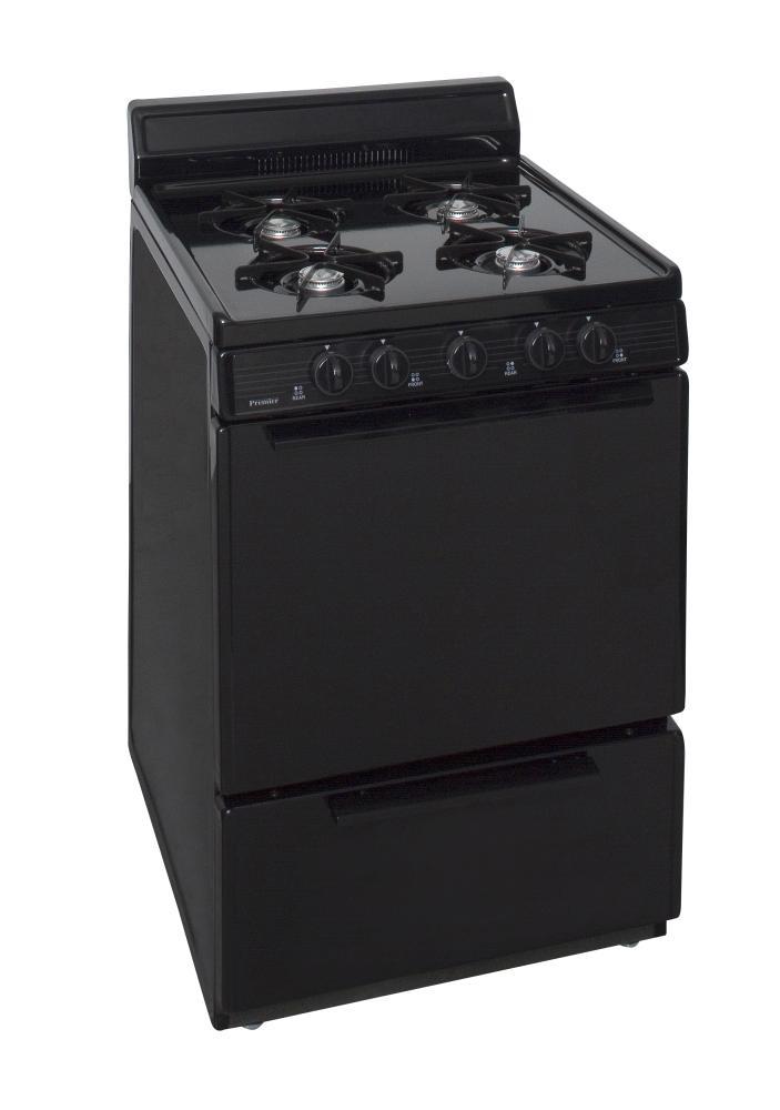 24 in. Freestanding Gas Range in Black