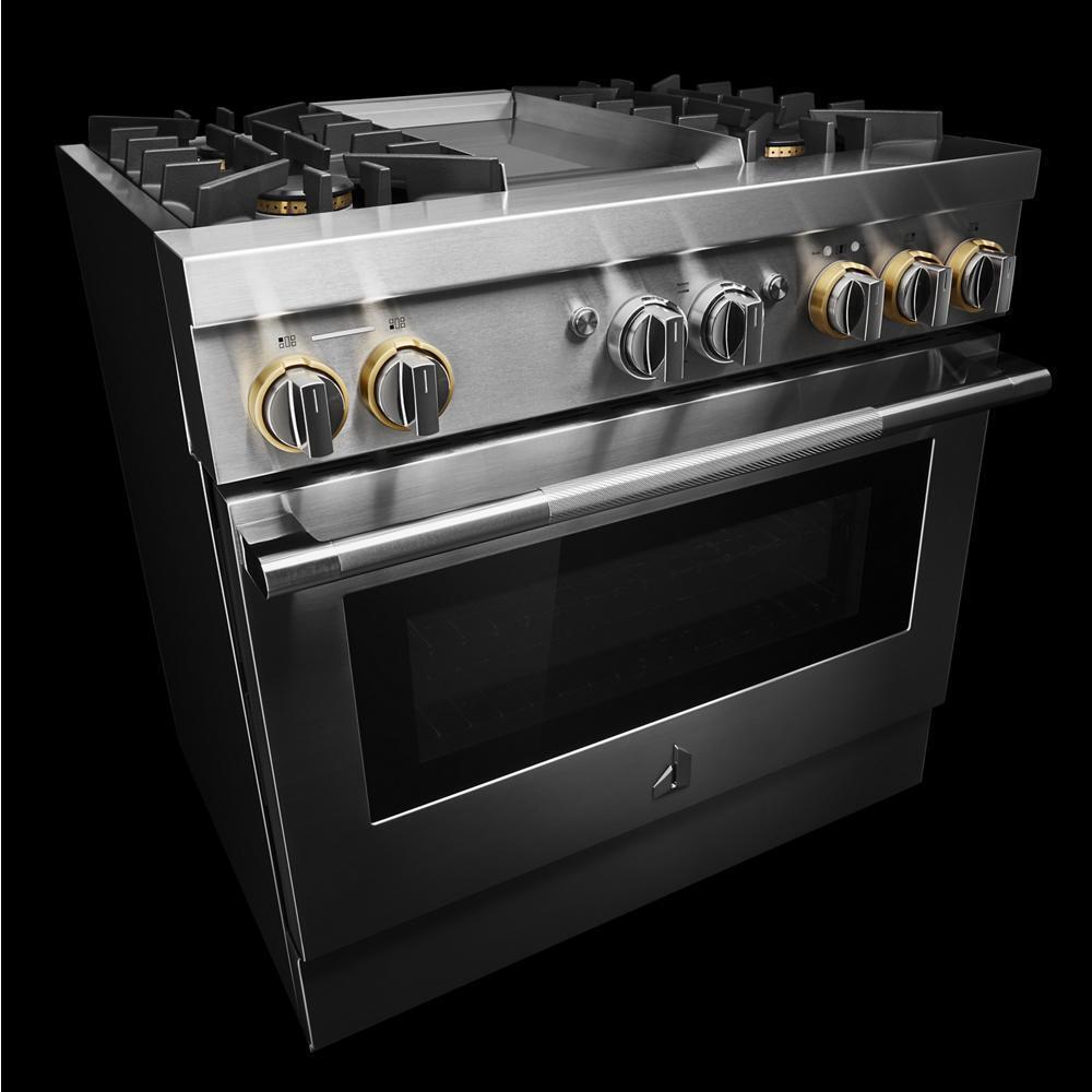 RISE™ 36" Dual-Fuel Professional Range with Chrome-Infused Griddle and Steam Assist