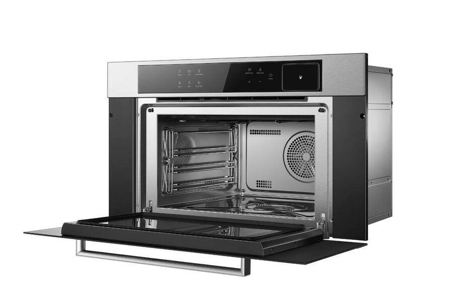 ROBAM 30-in Air Fry Convection European Element Single Electric Wall Oven (Black Glass)