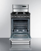 20" Wide Gas Range, Open Burners