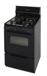 24 in. Freestanding Sealed Burner Spark Ignition Gas Range in Black