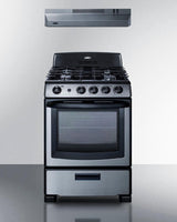 24" Wide Gas Range & Convertible Hood