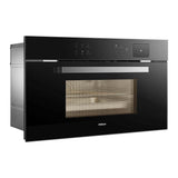 ROBAM 30-in Air Fry Convection European Element Single Electric Wall Oven (Black Glass)