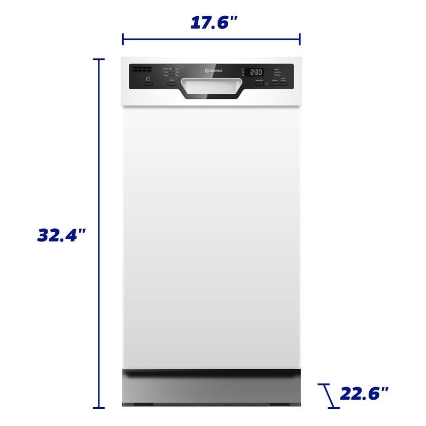 Element 18" Front Control Built-In Dishwasher - White (ENB6631PEBW)