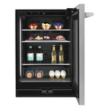 RISE™ 24" Under Counter Glass Door Refrigerator, Right Swing