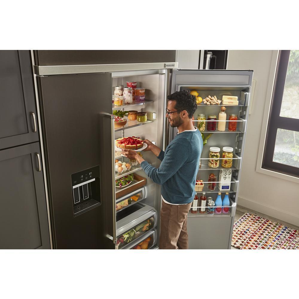 24" Undercounter Refrigerator with Glass Door and Shelves with Metallic Accents and PrintShield™ Finish